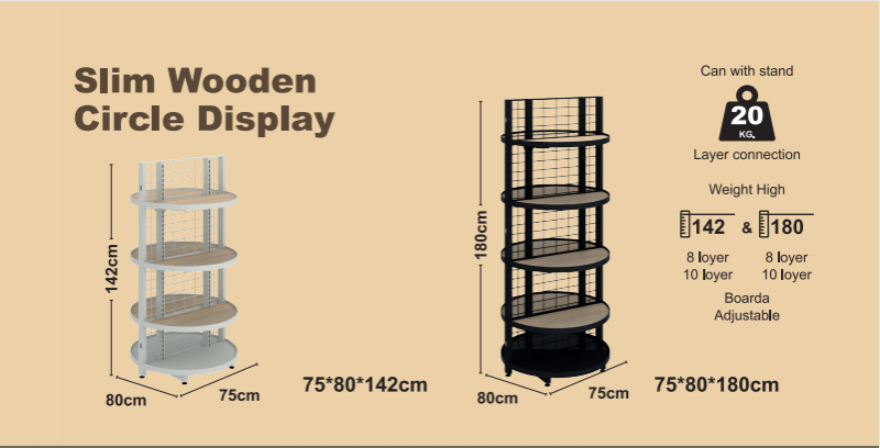 Exibição Slim Wooden Circle